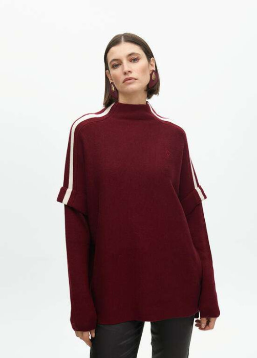 LOLA CASADEMUNT jersey oversize burdeos con vivo  crudo