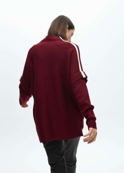 LOLA CASADEMUNT jersey oversize burdeos con vivo  crudo - 6