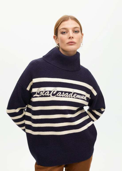LOLA CASADEMUNT jersey oversize marinero con logo