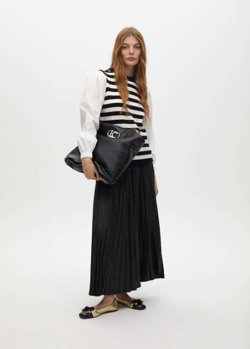 LOLA CASADEMUNT jersey rayas negro y blanco con mangas de camisa - 8