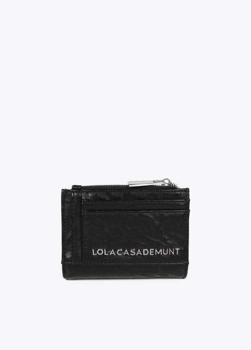 LOLA CASADEMUNT monedero piel arrugada negro - 3