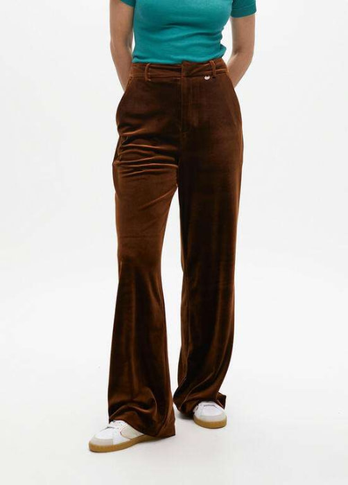 LOLA CASADEMUNT pantalón en terciopelo marrón