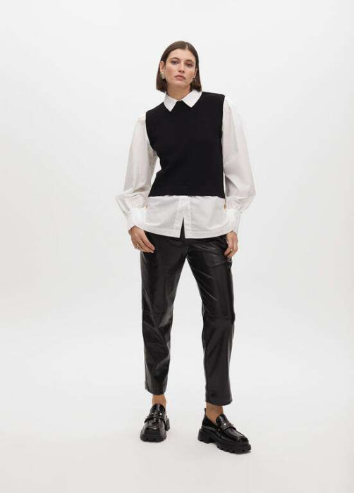 LOLA CASADEMUNT pantalón ecopiel negro con goma - 5