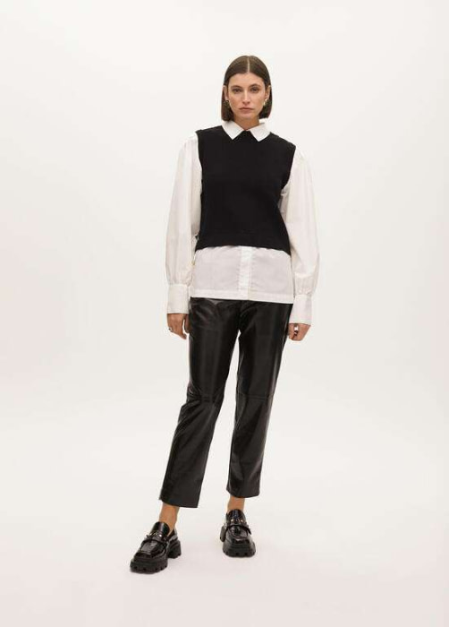 LOLA CASADEMUNT pantalón ecopiel negro con goma - 6