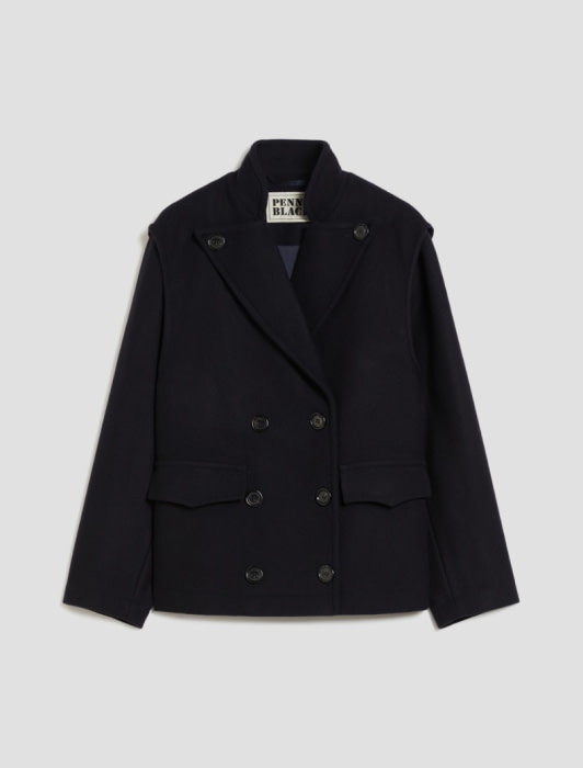 PENNYBLACK abrigo corto cruzado azul marino - 2