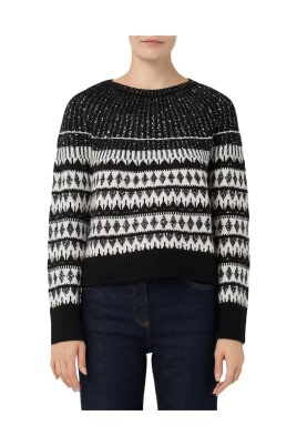 PENNYBLACK jersey  negro con estampado de jacquard