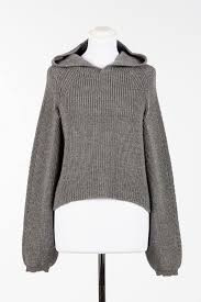 TWINSET jersey gris con lúrex y capucha