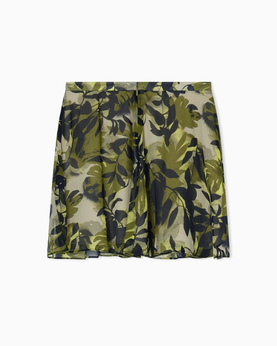 ARMANI EXCHANGE mini falda verde con estampado  floral - 2