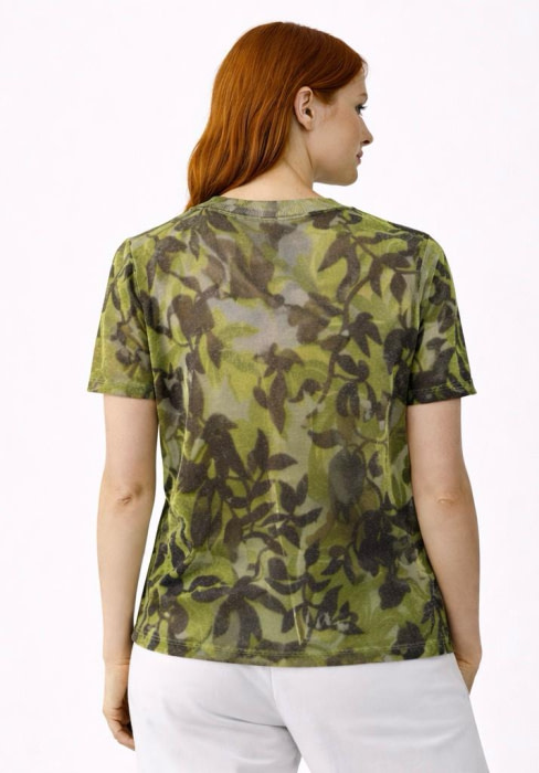 ARMANI EXCHANGE jersey estampado floral verde en manga corta - 2