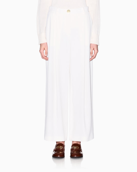 ARMANI EXCHANGE pantalón ancho blanco con pinzas - 1