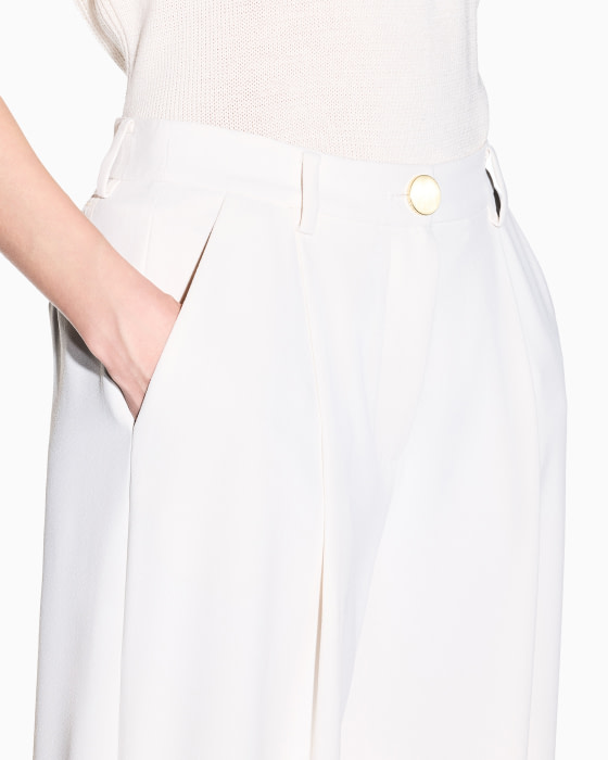 ARMANI EXCHANGE pantalón ancho blanco con pinzas - 3