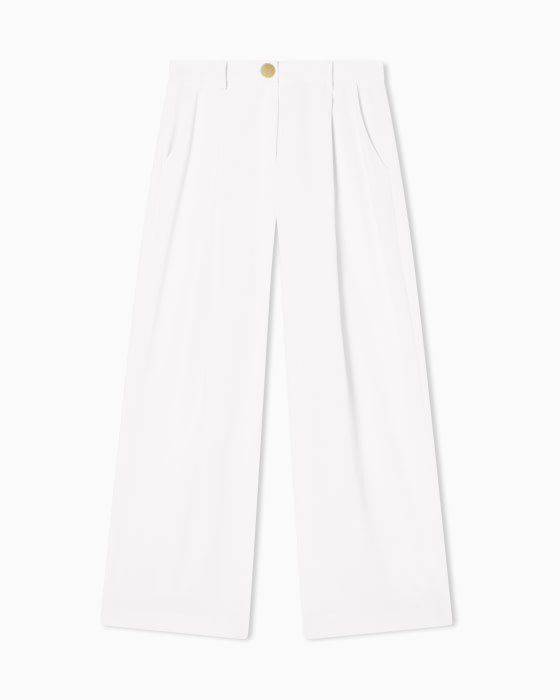 ARMANI EXCHANGE pantalón ancho blanco con pinzas - 4