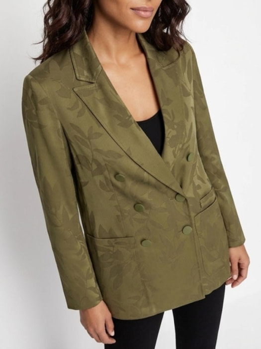 ARMANI EXCHANGE blazer endamascado hojas color  caqui - 6