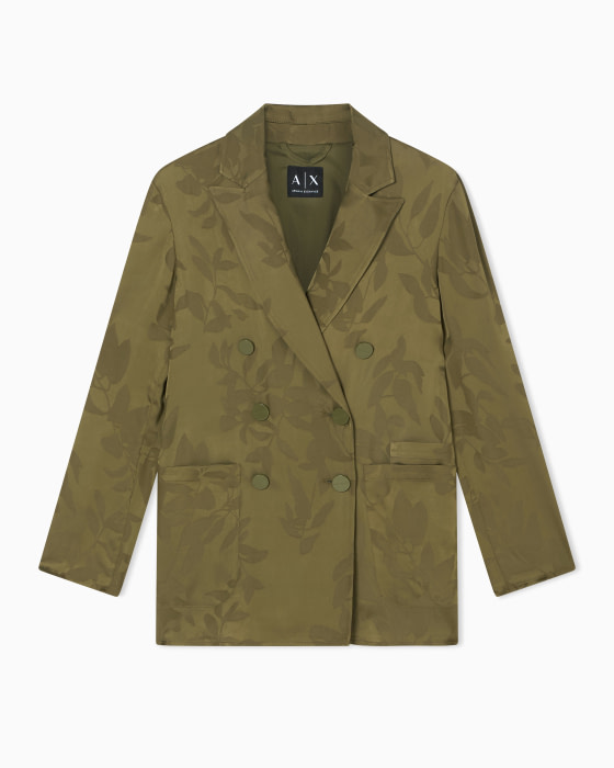 ARMANI EXCHANGE blazer endamascado hojas color  caqui - 7
