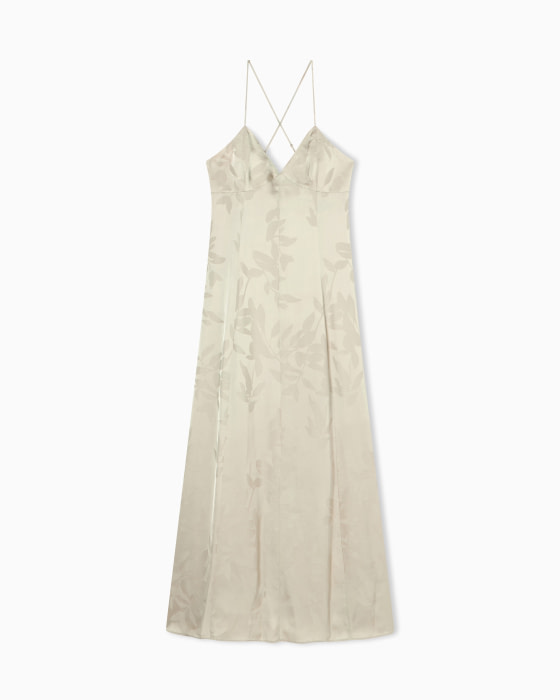 ARMANI EXCHANGE vestido beige endamascado hojas - 3