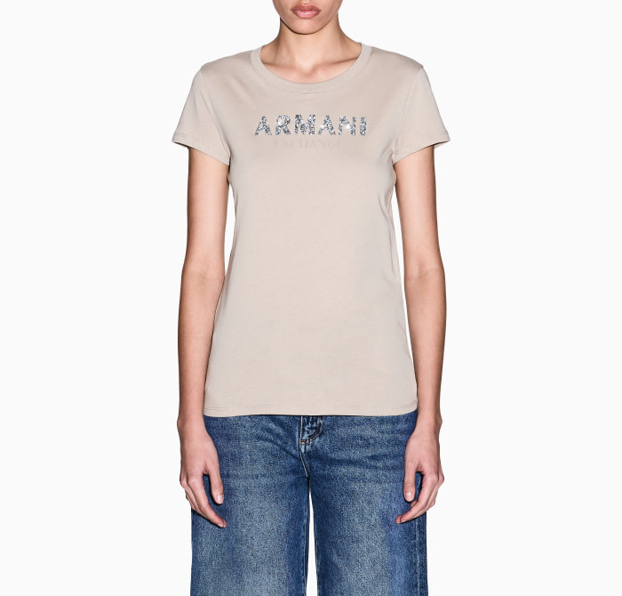ARMANI EXCHANGE camiseta manga corta arena con logo en strass - 3