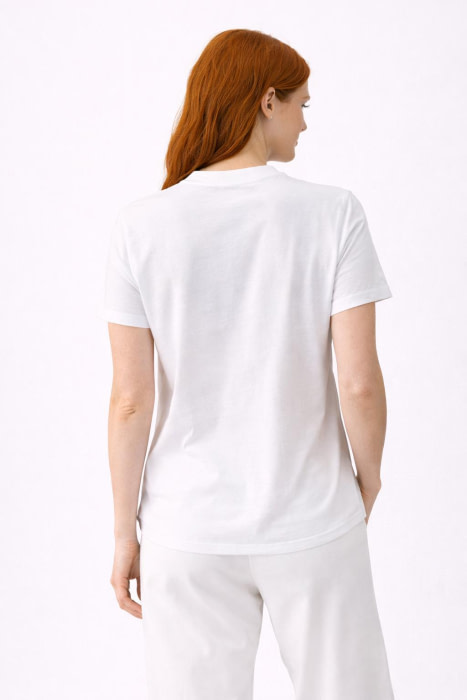 ARMANI EXCHANGE camiseta manga corta blanca con logo amarillo y caqui - 2