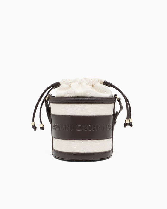 ARMANI EXCHANGE bolso pequeño canvas y piel marrón oscuro - 5