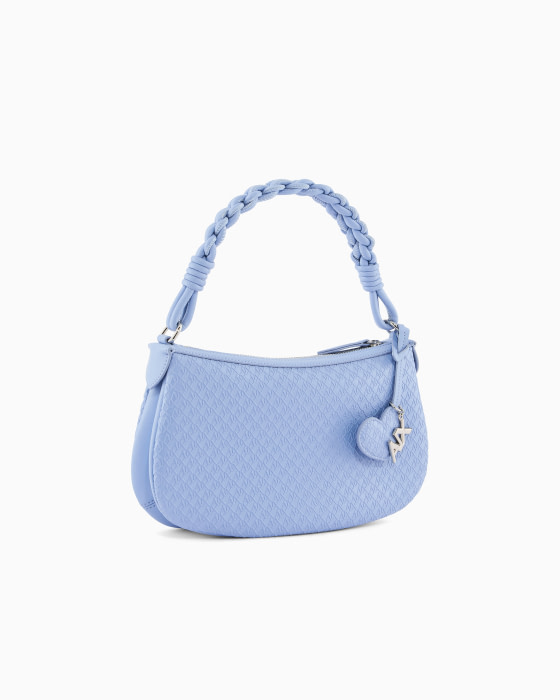 ARMANI EXCHANGE bolso PVC azul lavanda con logos - 1