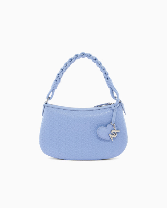 ARMANI EXCHANGE bolso PVC azul lavanda con logos - 4