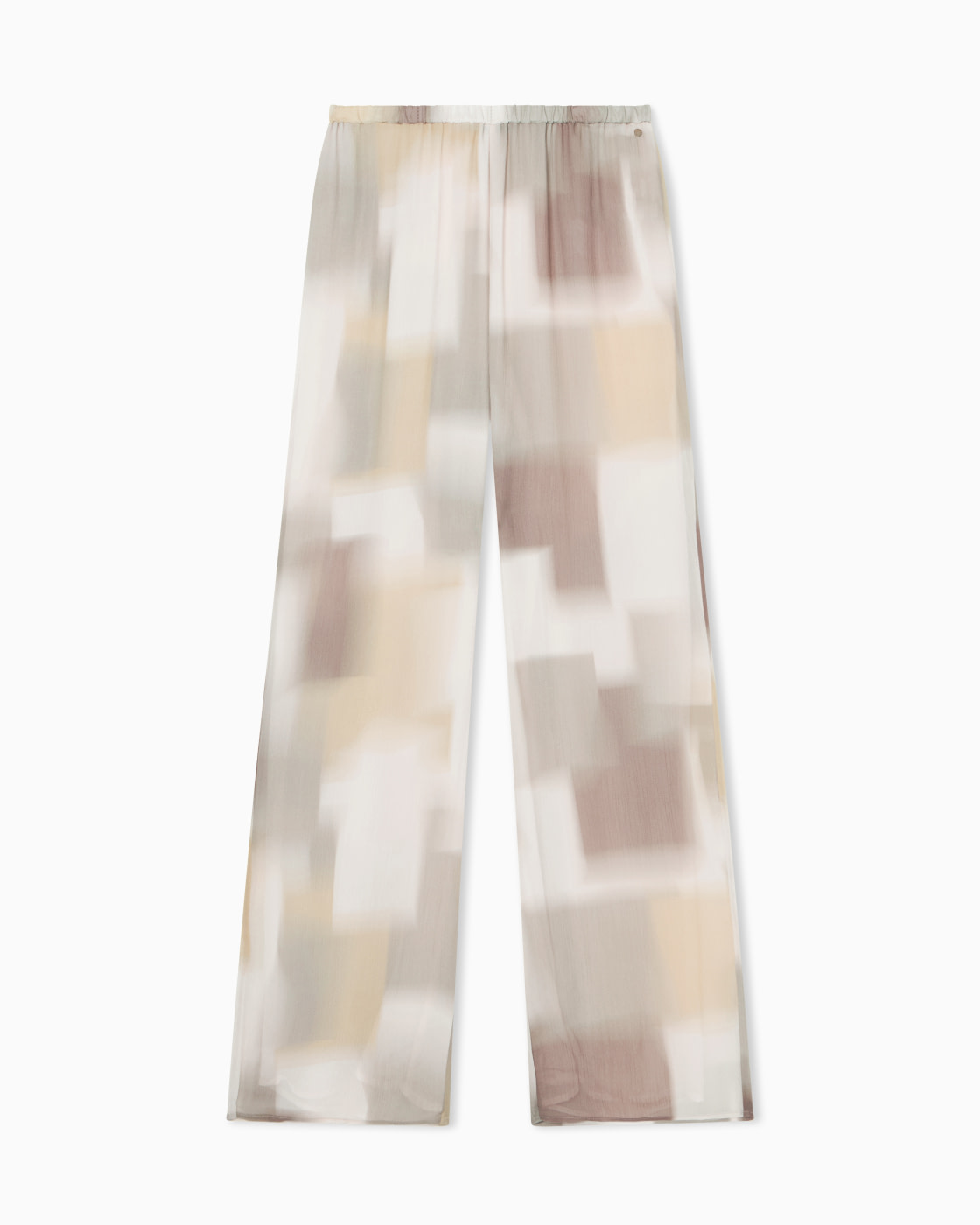 ARMANI EXCHANGE pantalón seda estampado marrón y  amarillo