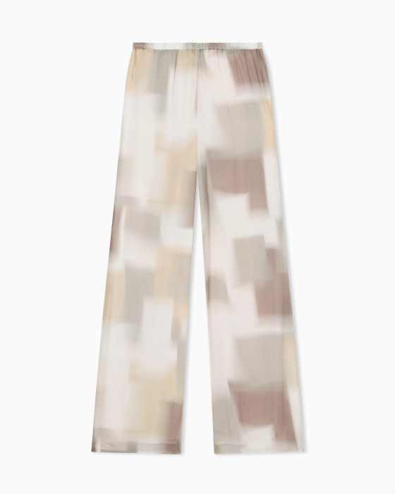 ARMANI EXCHANGE pantalón seda estampado marrón y  amarillo - 2