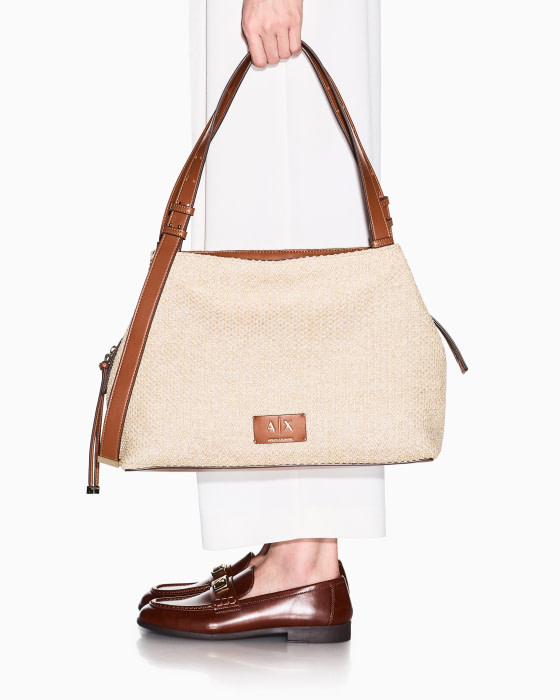 ARMANI EXCHANGE bolso rafia color natural - 2