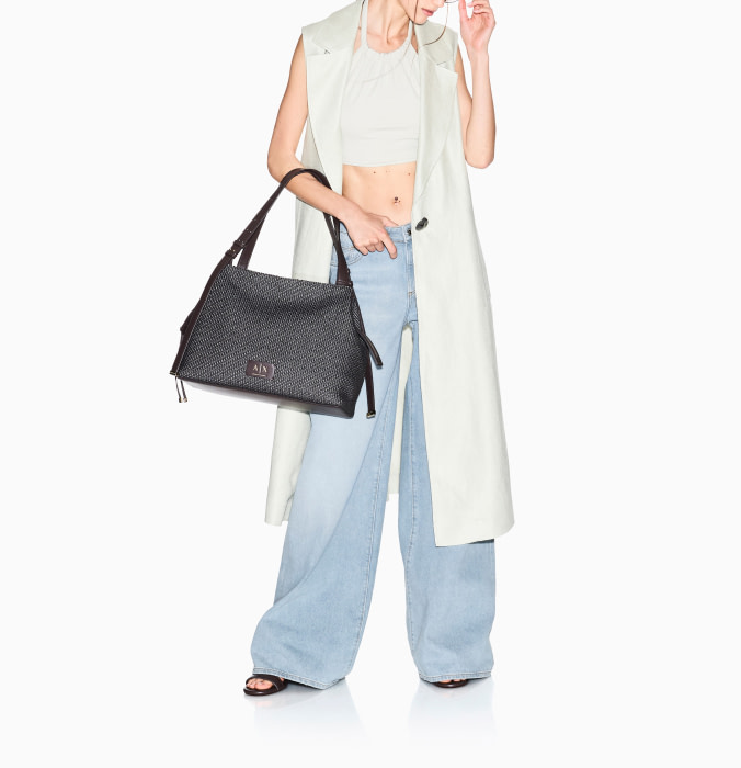 ARMANI EXCHANGE bolso rafia color marrón - 1