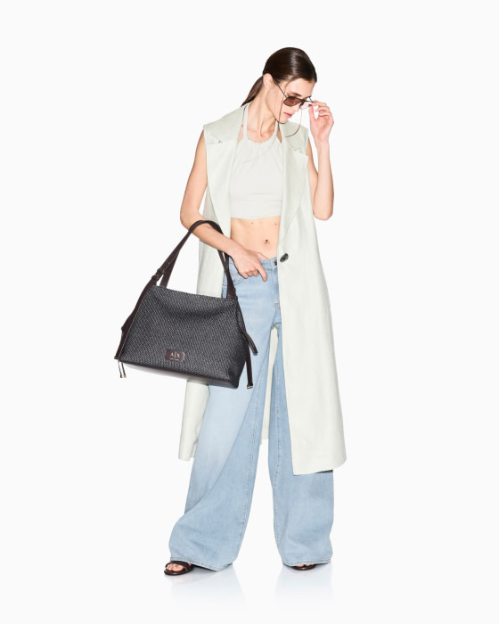 ARMANI EXCHANGE bolso rafia color marrón - 4