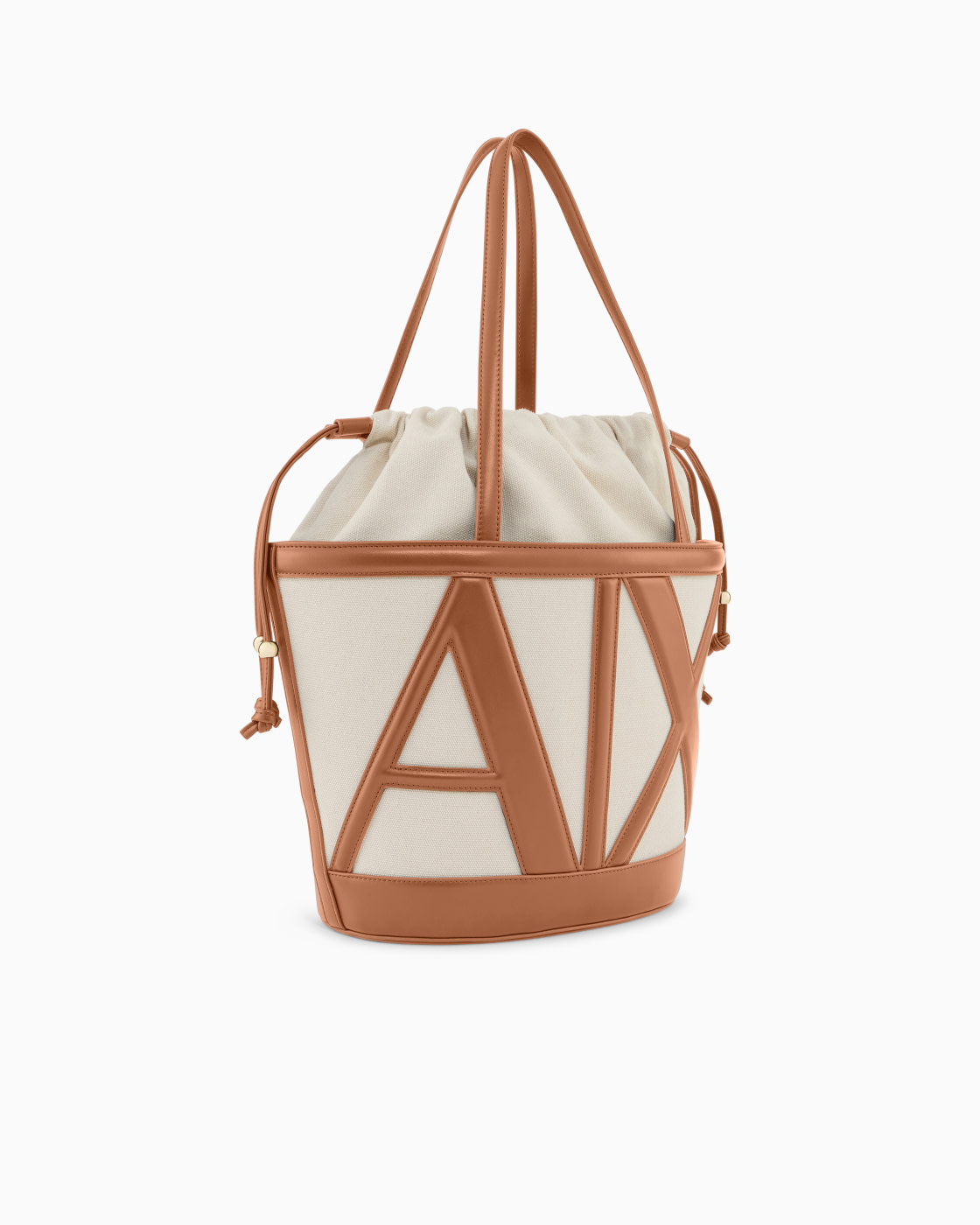ARMANI EXCHANGE bolso canvas y piel color camel
