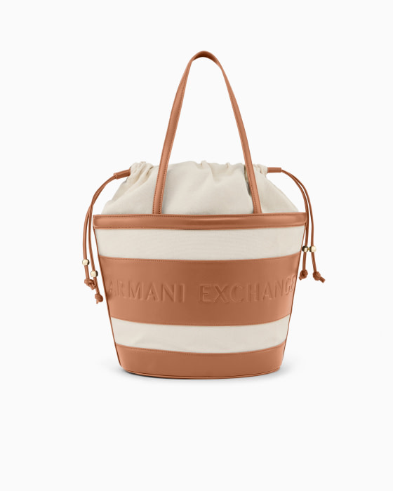 ARMANI EXCHANGE bolso canvas y piel color camel - 2