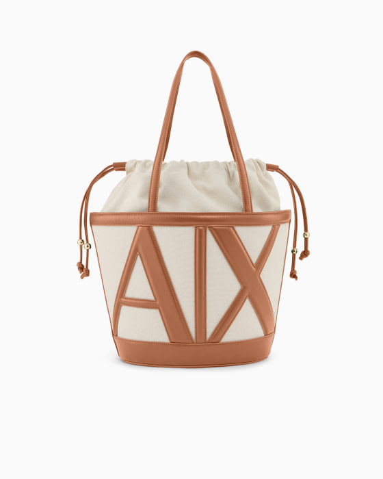 ARMANI EXCHANGE bolso canvas y piel color camel - 3