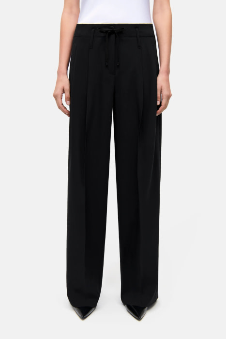 CAMBIO pantalón microfibra ancho con goma negro - 1