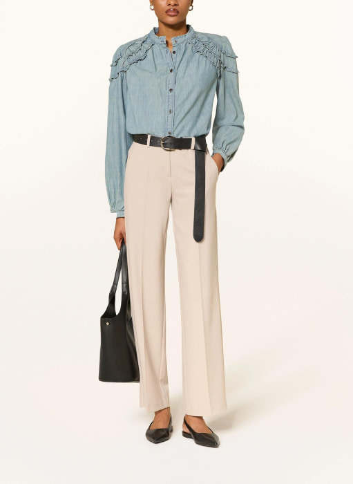 CAMBIO pantalón recto poliéster/viscosa color  arena