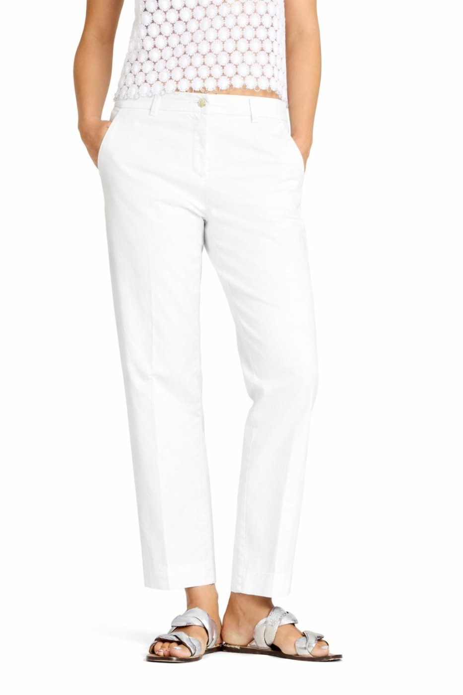 CAMBIO pantalón chino en algodón color blanco