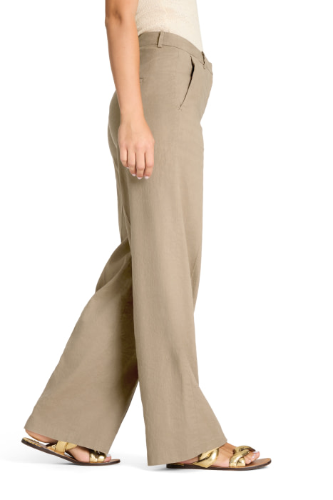 CAMBIO pantalón ancho en lino color camel - 4