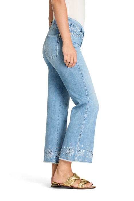 CAMBIO vaquero color azul con bajos bordados - 3