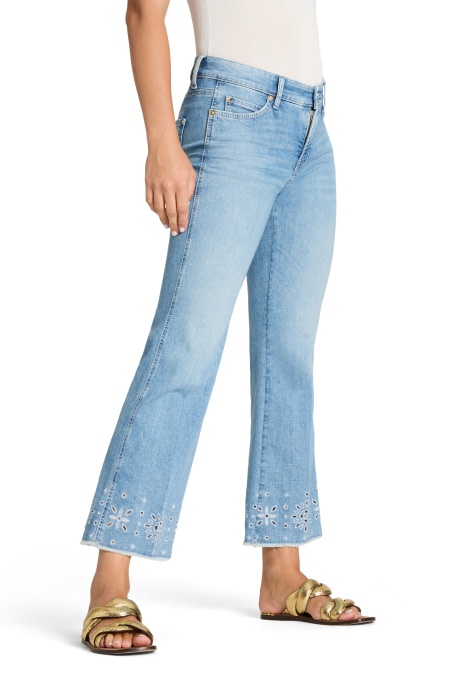 CAMBIO vaquero color azul con bajos bordados - 4