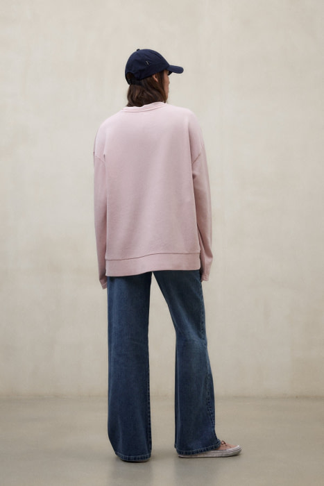 ECOALF sudadera con nervio central color rosa - 3