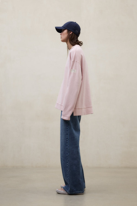 ECOALF sudadera con nervio central color rosa - 4