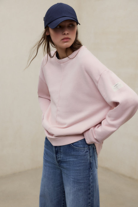 ECOALF sudadera con nervio central color rosa - 5