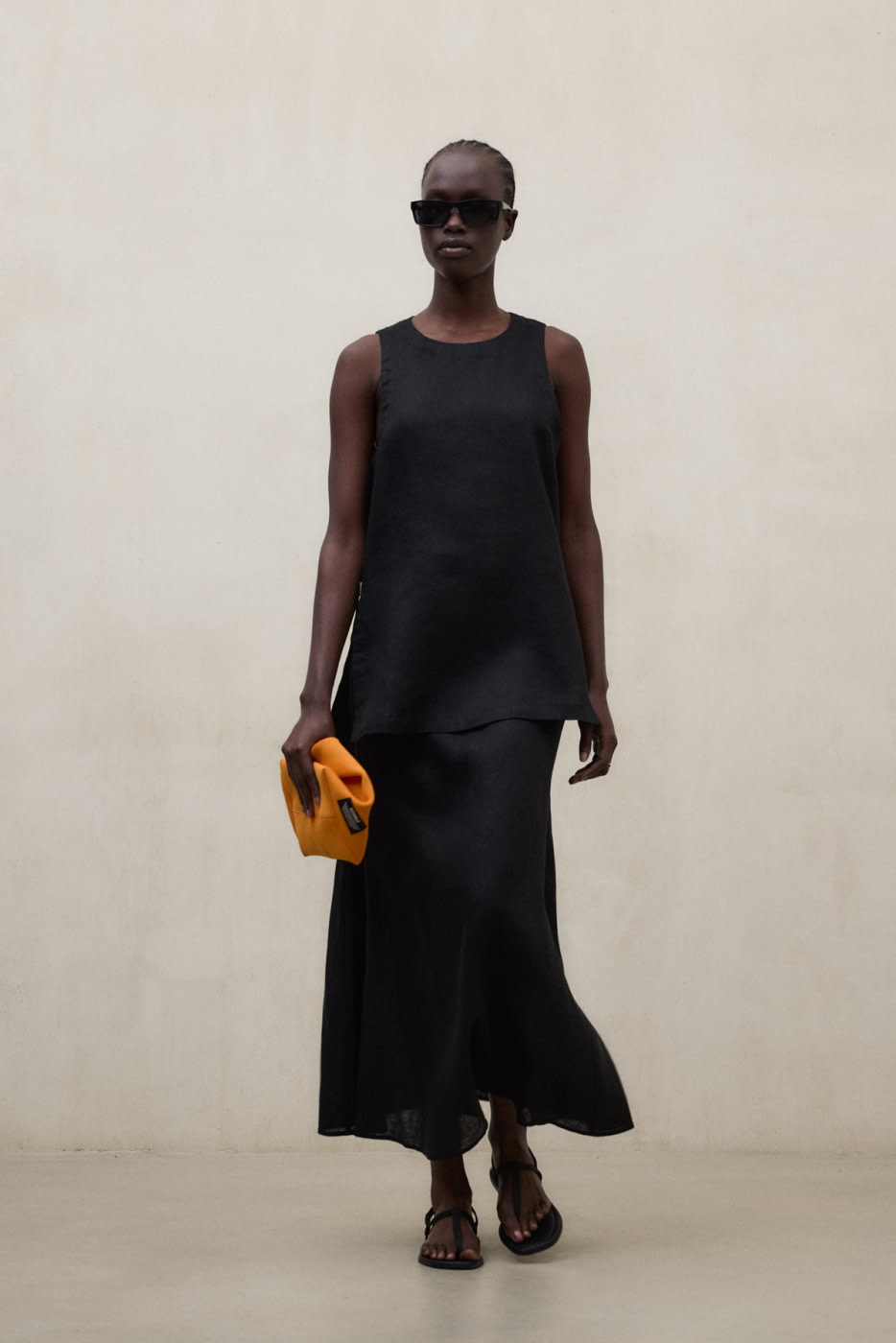 ECOALF falda en lino color negro