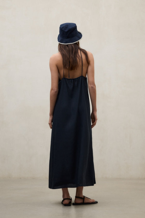 ECOALF vestido largo tirantes color azul marino escotado de la espalda - 2