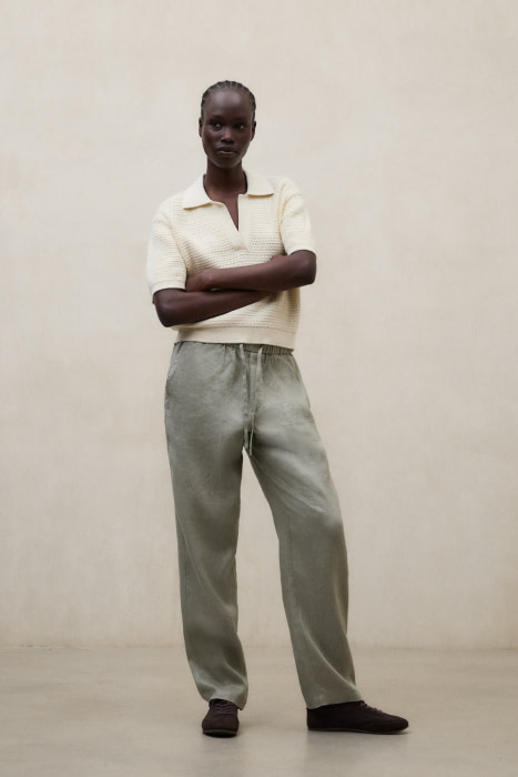 ECOALF pantalón lino color caqui - 4