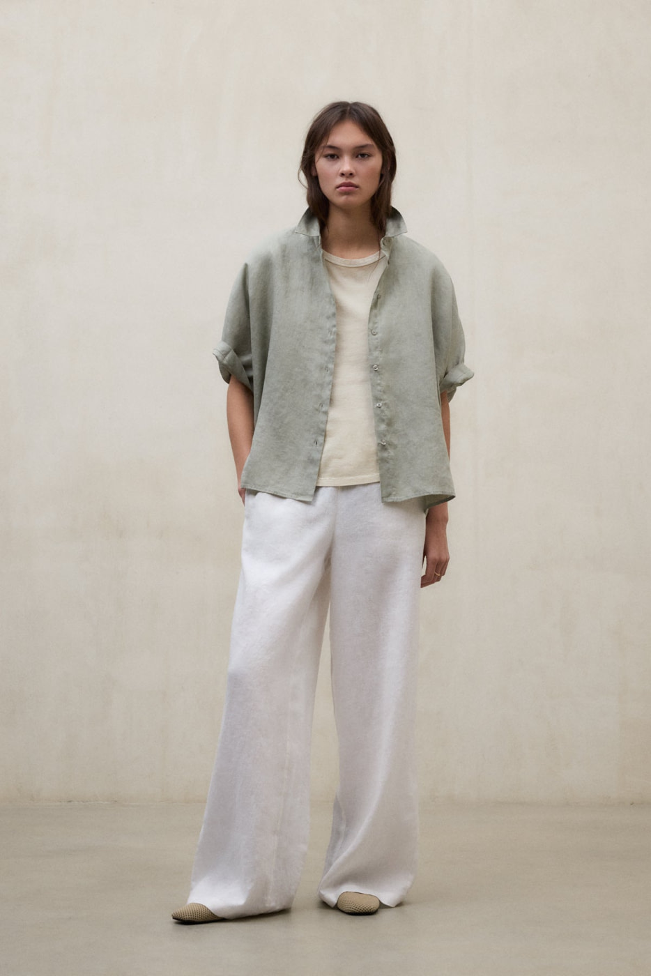 ECOALF camisa m/c lino color caqui