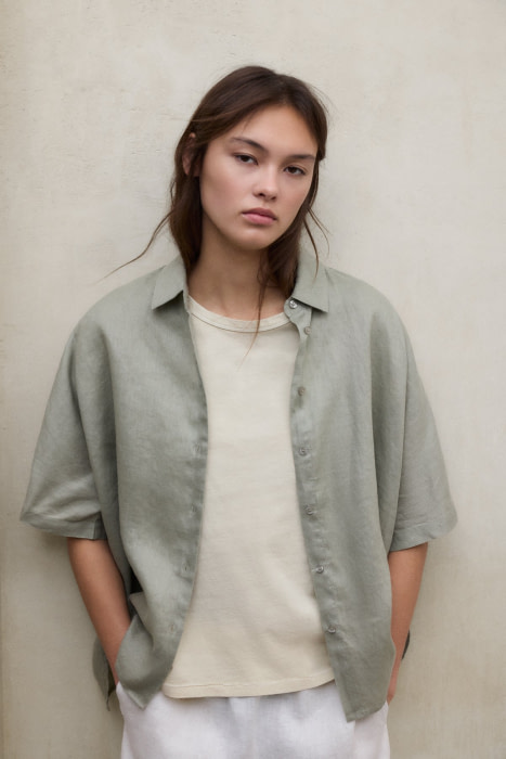 ECOALF camisa m/c lino color caqui - 4