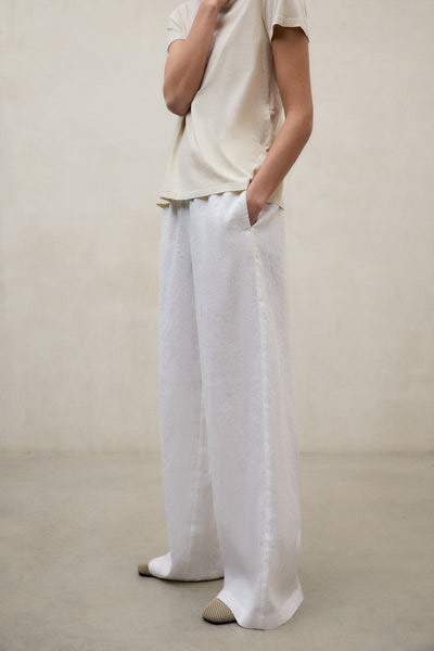ECOALF pantalón ancho en lino color blanco - 2