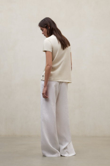 ECOALF pantalón ancho en lino color blanco - 5