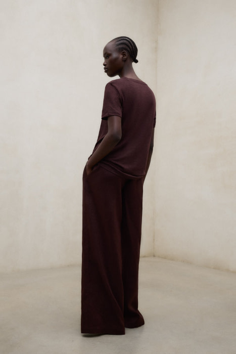 ECOALF pantalón ancho en lino color marrón - 6