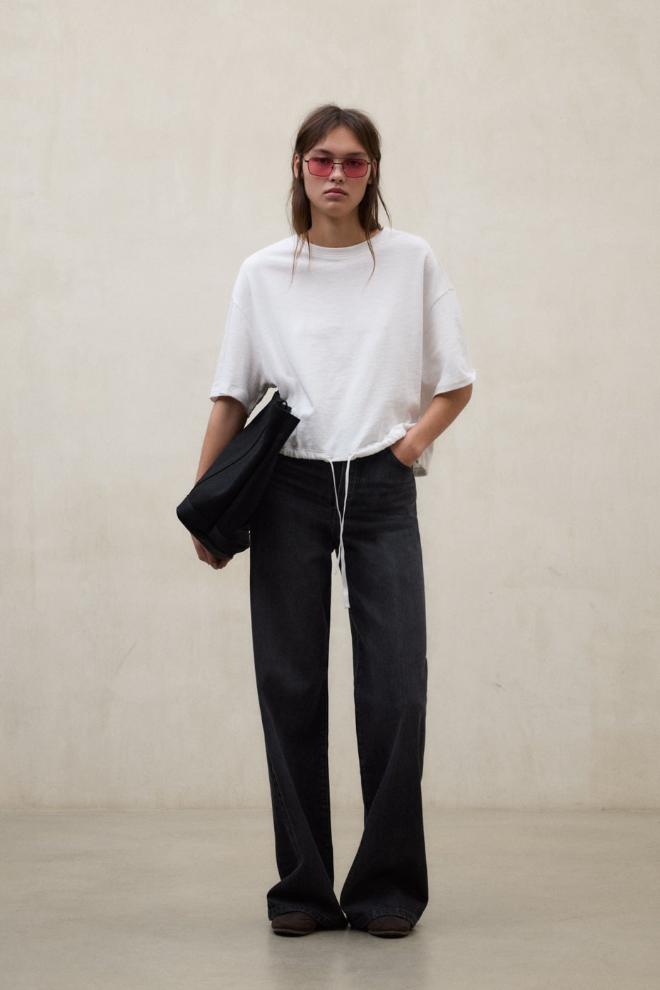 ECOALF camiseta m/c frunzida color blanco